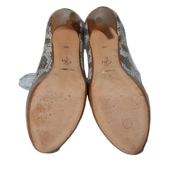 COLE HAAN Snake Print Leather Platform Peep Toe Heels Shoes Sz 10 - Picture 5 of 7